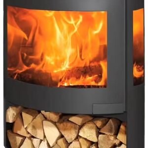 Poêle à bois en acier Sky – Noir – 7,8kW – 3 faces vitrées PANADERO