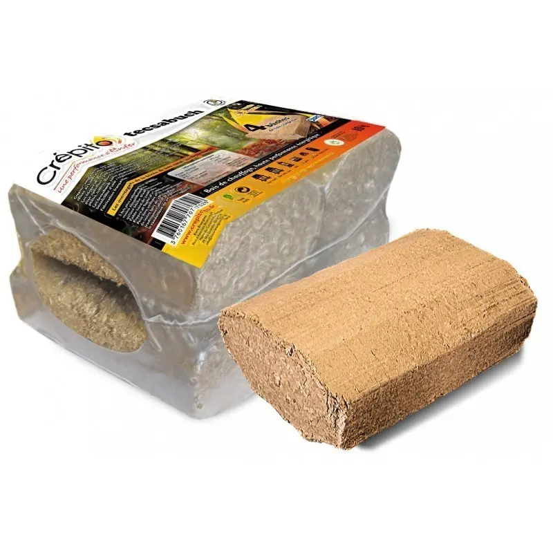 Bûches de bois compressées Tecsabuch Crépito : 100% naturelles (Palette de 1T) – Image 2