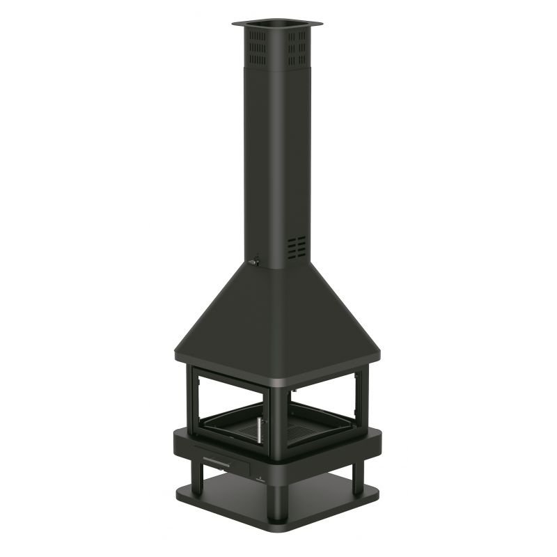Cheminée à bois centrale 4 vitres – BRONPI Huelva 15 kW – Image 2