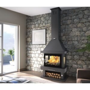 Poêle à bois cheminée 3 vitres – FIREMATIC Vegas 13.8 kW