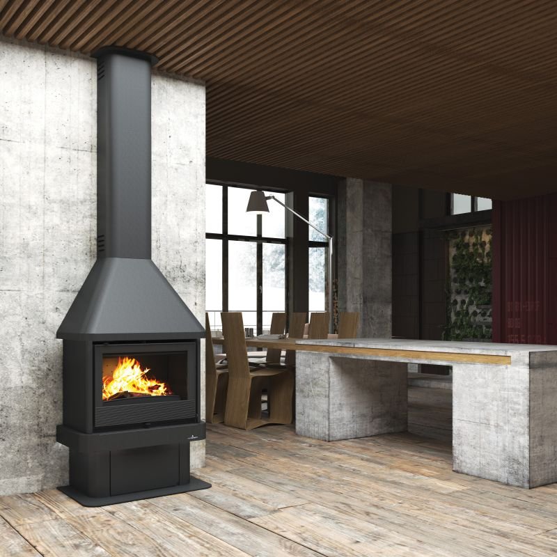 Cheminée à bois ventilé raccordable – BRONPI Lisboa 12 kW