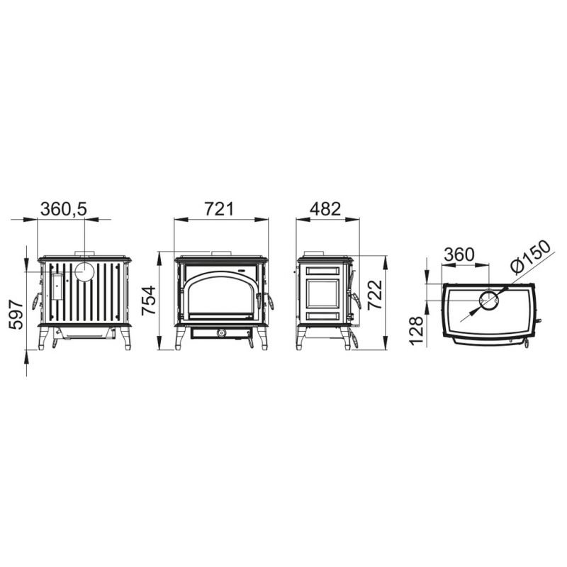 Poêle à bois en fonte – BRONPI Etna 11.3 kW – Image 10